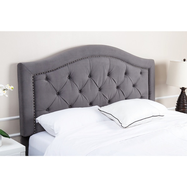 ABBYSON LIVING Hillsdale Tufted Grey Velvet Headboard - 16997687