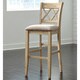Signature Design by Ashley Mestler 30-inch Upholstered Antique White Bar Stool (Set of 2)