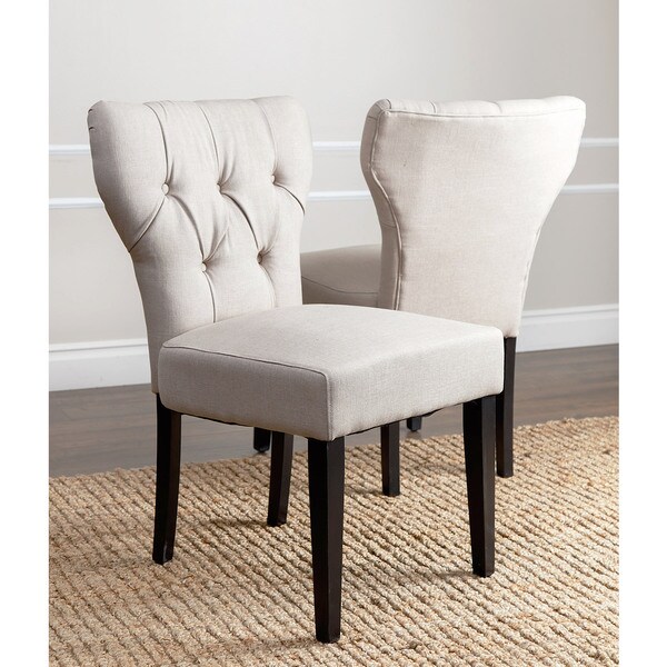 ABBYSON LIVING Bennet Beige Tufted Dining Chair (Set of 2)
