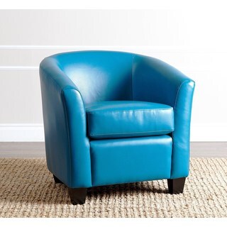 Abbyson Living Montecito Blue Leather Armchair