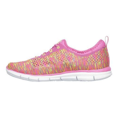 Women's Skechers Stretch Fit Glider Deep Space Bungee Lace Shoe Neon