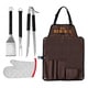 Mr. Bar.B.Q Stainless Steel Grill Tool Set w Apron