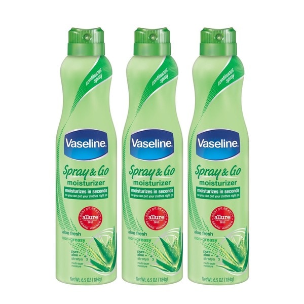 Vaseline Spray & Go Aloe Fresh 6.5-ounce Moisturizer (Pack of 3)