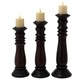 Casa Cortes Turned Wood Pillar Candle Holders (Set of 3)