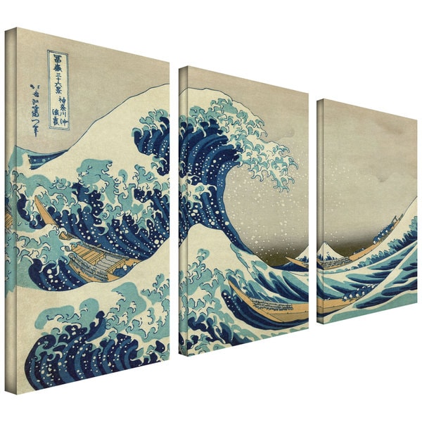 Katsushika Hokusai The Great Wave Off Kanagawa 3 Piece Gallery