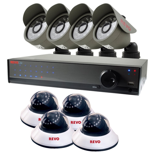 Revo Lite 16-channel 1TB DVR Surveillance System with 4 Bullet and 4 Dome 660TVL Cameras