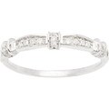 10k White Gold 1/5ct Contoured Diamond Band (G-H, I1-I2)