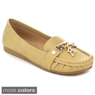 Nature Breeze Mindie-27 Women's Stylish Key Metal Detail Dress Loafers