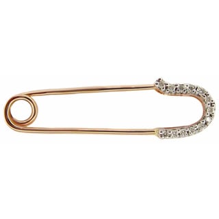 Kabella 14k Rose Gold Safety-pin Design Dress Pin (G-H, SI1-SI2)