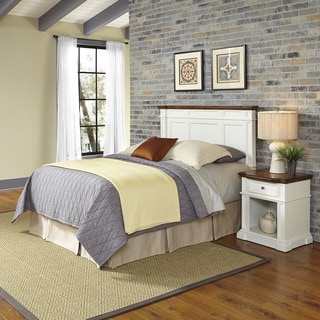 Home Styles Americana White and Oak Headboard and Night Stand