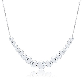 Mondevio Sterling Silver Graduated Sliding Beads Necklace