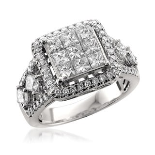 Montebello 14k White Gold 2ct TDW Princess-cut Diamond Ring (G-H, SI1-SI2)