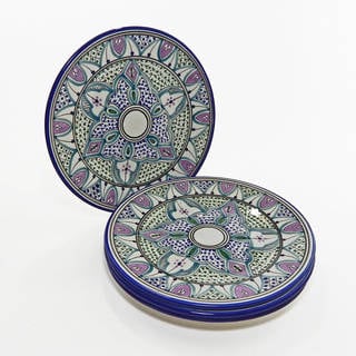 Le Souk Ceramique Set of 4 Malika Design Dinner Plates (Tunisia)