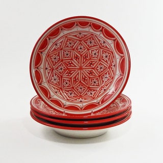 Le Souk Ceramique Set of 4 Nejma Design Pasta/ Salad Bowls (Tunisia)