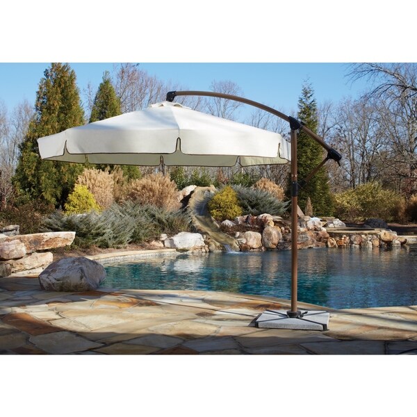 Panama Jack Island Breeze 10foot Cantilever Umbrella with Stone Base