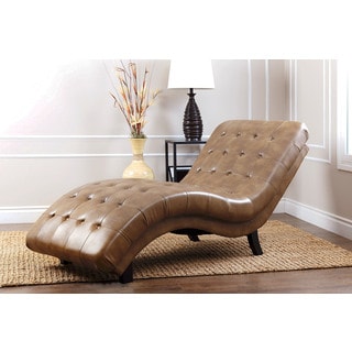 Abbyson Living Soho Brown Leather Chaise