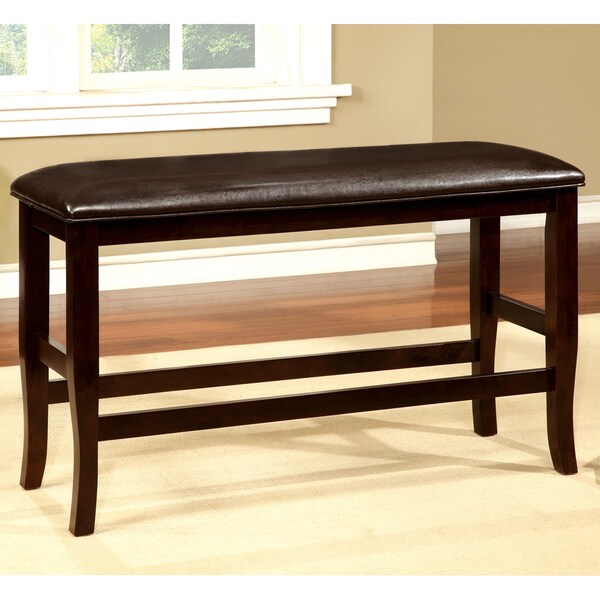 Furniture of America Clemmine Dark Cherry Counter Height Dining Bench