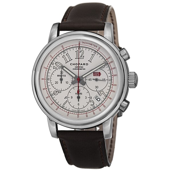 Chopard Men's 168511-3036 LBR 'Miglia' White Dial Brown Leather Strap Automatic Watch