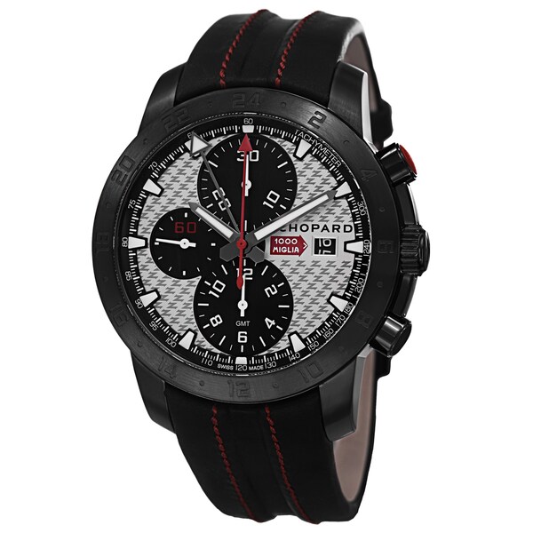 Chopard Men's 168550-3004 LBK 'MigliaZagato' Silver Dial Black Leather Strap Chronograph Watch