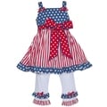 AnnLoren Girls' 4th of July Flag 2-piece Dress Set