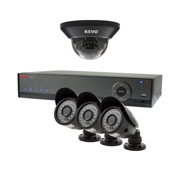 Revo Lite 4-channel 500GB 960H DVR Surveillance System with 1 Dome and 3 Bullet 700TVL Cameras