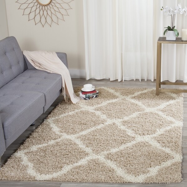Safavieh Dallas Shag Beige/ Ivory Rug (10' x 14') 17097344