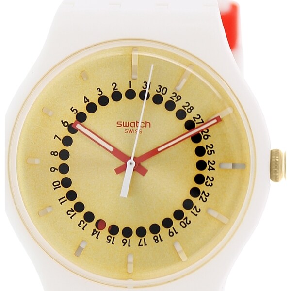 Swatch Men's Originals SUOW400 White Silicone Swiss Quartz Watch