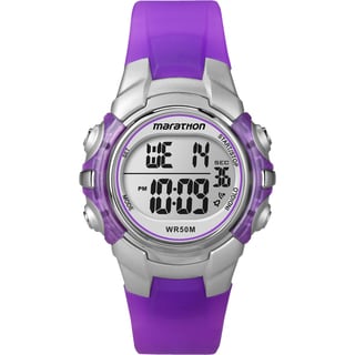 Timex T5K816M6 Unisex Marathon Digital Mid-size Purple/ Silvertone Watch