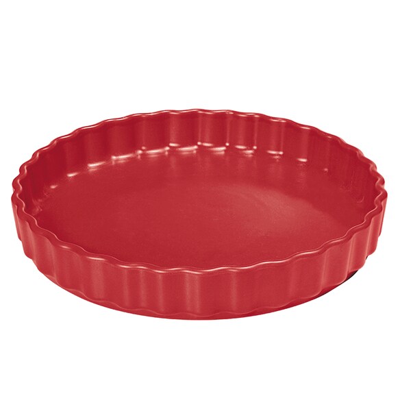 French Home 11-inch Red Ruffled Pie And Quiche Pan