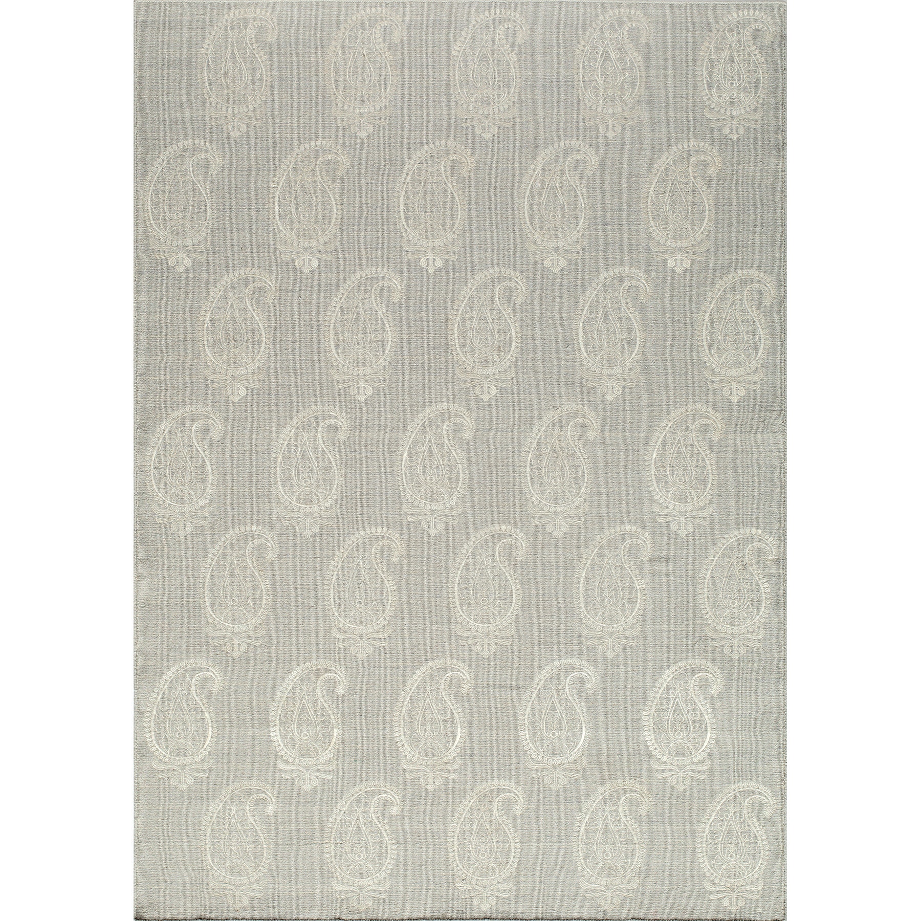 Needlepoint Paisley Flat Weave Reversible Wool Area Rug 5 x 8