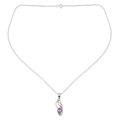 Handcrafted Sterling Silver 'Shy Heart' Amethyst Necklace (India)