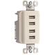 Pass & Seymour Quad USB Charger, Light Almond