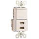 Pass & Seymour USB Charger with Single Pole/3-Way Switch, White