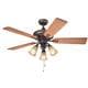 Kichler Lighting Transitional Bronze 52 inch Ceiling Fan with 3-light Kit and Carved Wood Blades