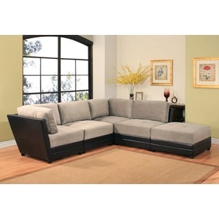 ABBYSON LIVING Victoria 5-piece Two-tone Fabric/ Leather Modular Sectional Sofa