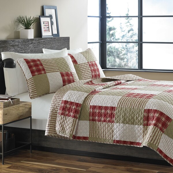 Eddie Bauer Camano Island Reversible Cotton 3piece Quilt Set