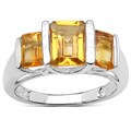 Malaika 2.70 Carat Genuine Citrine Sterling Silver Ring