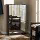 Albany Wood Shoe Storage Cabinet with Mirror In Black