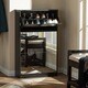 Albany Wood Shoe Storage Cabinet with Mirror In Black