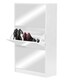 Albany Wood Shoe Storage Cabinet with Mirror In White
