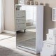 Albany Wood Shoe Storage Cabinet with Mirror In White