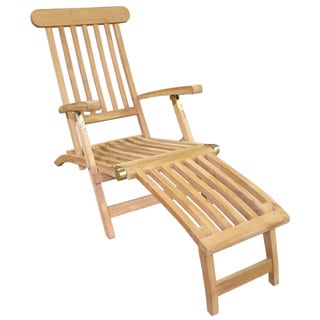 D-Art Teak Wood Natural Finish Deck Steamer, Handmade in Indonesia