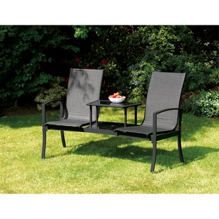 Sale Havana Black Duo Seat With Attached Table Indoor Outdoor 20 Inch Solid