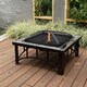 Corvus Belmont 30-inch Fire Pit with Slate Top and Hand-painted Brushed Bronze Finish