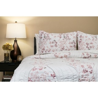 Willows Blush 100-percent Cotton Queen-size Quilt Set (India)
