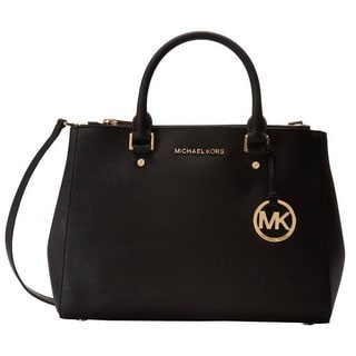 Michael Kors Sutton Medium Black Satchel Handbag