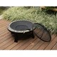 Corvus Azore 30-inch Round Fire Pit with Slate Top and Hand-painted Brushed Bronze Finish