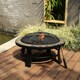 Corvus Azore 30-inch Round Fire Pit with Slate Top and Hand-painted Brushed Bronze Finish