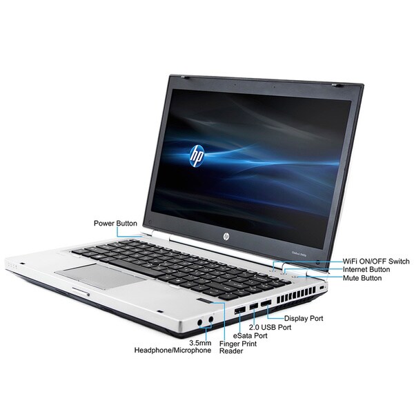 HP ELITEBOOK 8460P CORE I5-2.5 2ND GEN 2520M 8GB 750GB HDD DVDRW 14' display W7P64 (Refurbished)