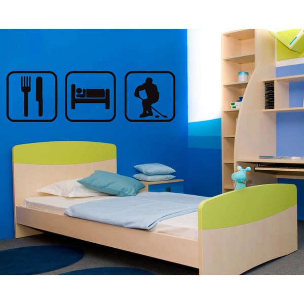 Eat Sleep Play Hockey Sticker Vinyl Wall Art